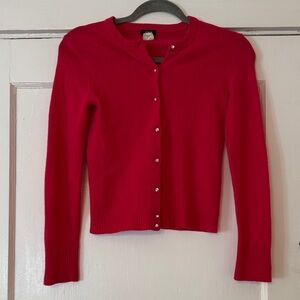 J. Crew Bright Red Button-Up Cardigan